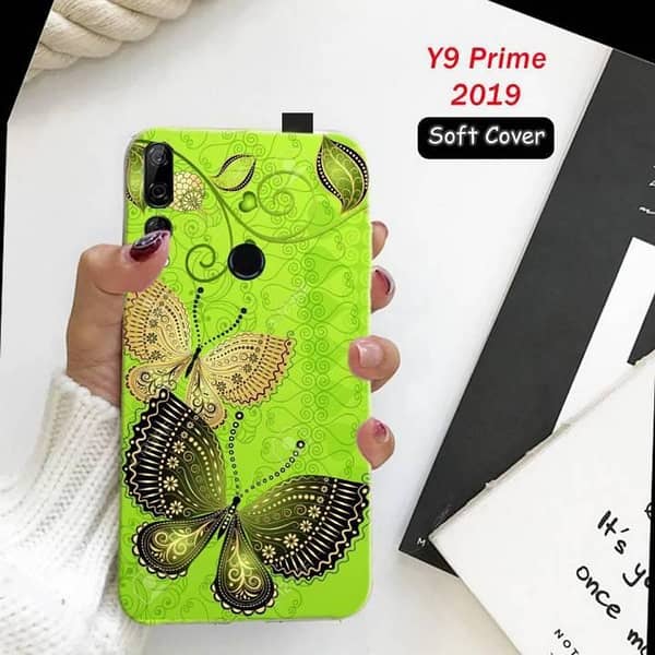 Huawei Y9 Prime 2019 Back Cover - Butterfly Design Soft Silicone Case
