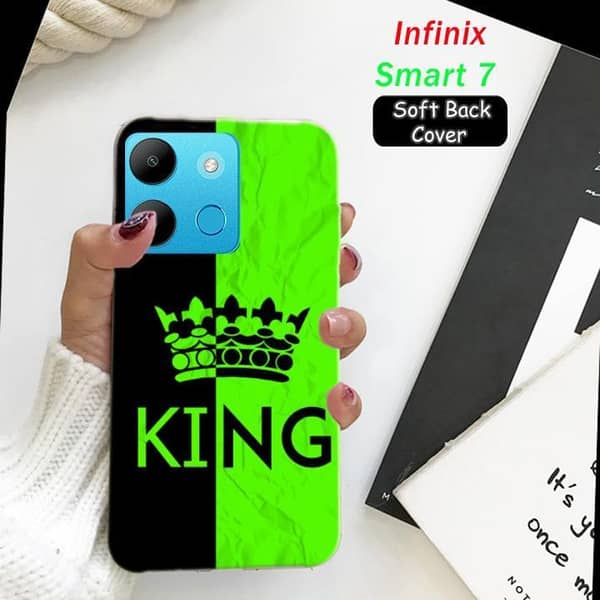 Infinix Smart 7 Back Cover - King Design Soft Silicone Case
