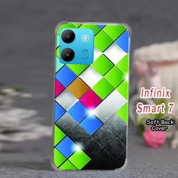 Infinix Smart 7 Back Cover – Floral Design Soft Silicone Case
