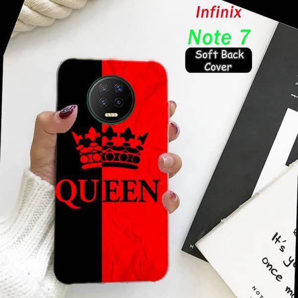 Infinix Note 7 Back Cover — Queen Design Soft Silicone Case