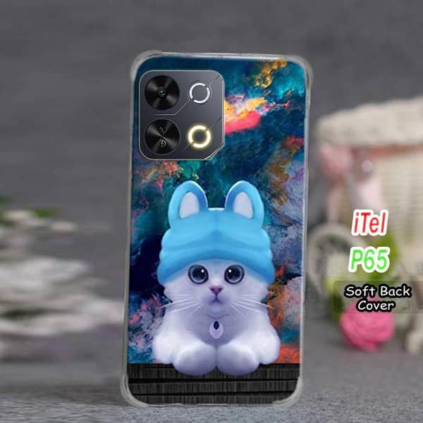Itel P65 Cat Design Soft Silicone Back Cover