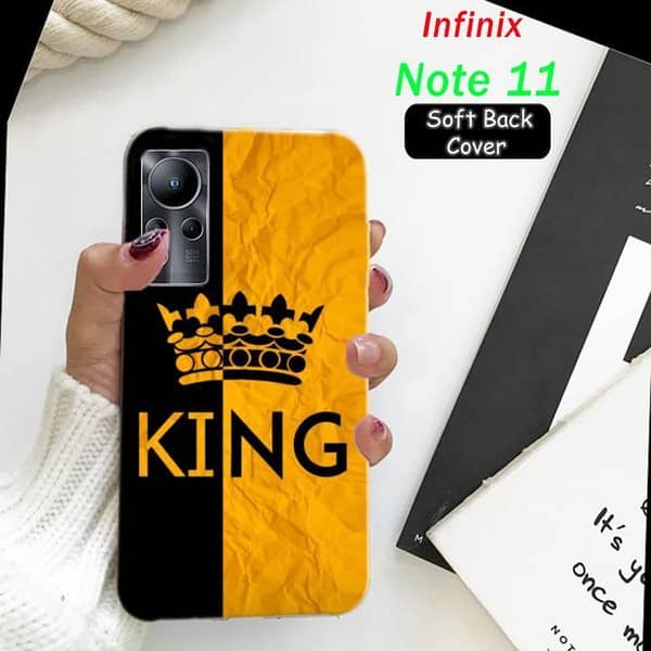 Infinix Note 11 Back Cover — King Design Soft Silicone Case