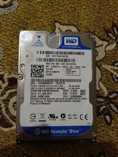 320 GB laptop hard drive  100 health 100 performance