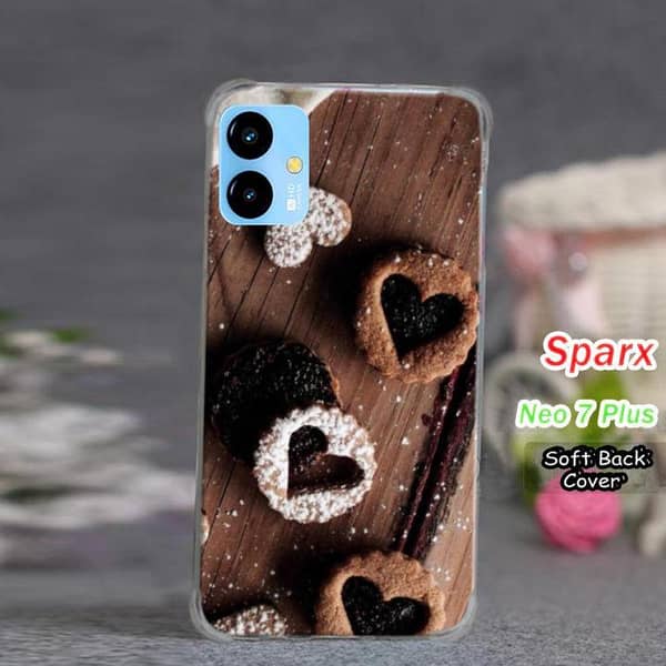 Sparx Neo 7 Plus Back Cover - Chocolate Design Soft Silicone Case
