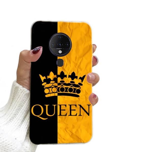 Tecno Spark 6 Back Cover - Queen Soft Silicone Case for Girls Design