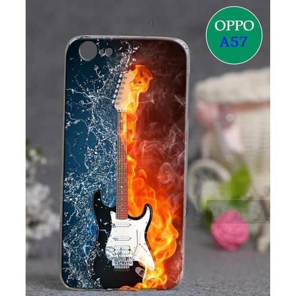 Oppo A57 Back Cover: Guitar Design Soft Silicone Case