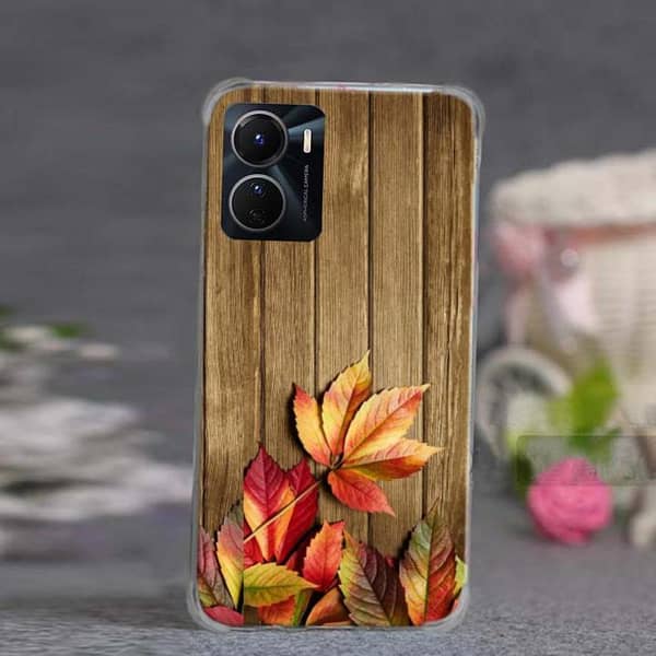 Vivo Y16 Back Cover: Wood-Print Soft Silicone Case