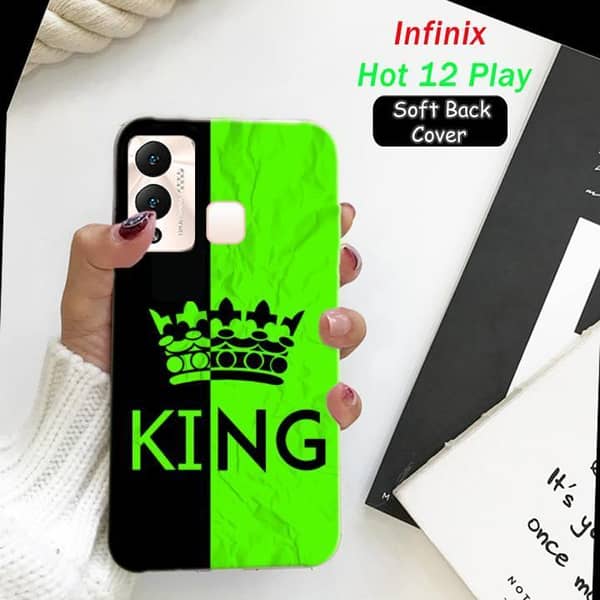 Infinix Hot 12 Play Back Cover - King Design Soft Silicone Case