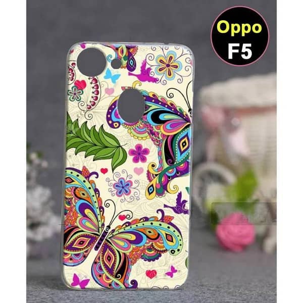 Oppo F5 Back Cover: Butterfly Design Soft Silicone Case