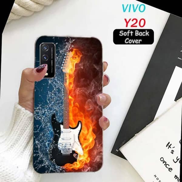 Vivo Y20 Back Cover: Soft Silicone Case with Guitar Print