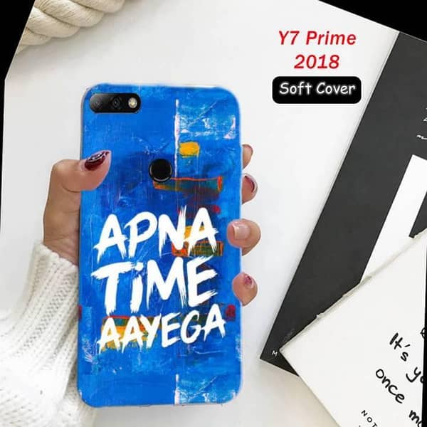 Huawei Y7 Prime 2018 Back Cover - Apna Time Aayega Design Soft Silicone Case