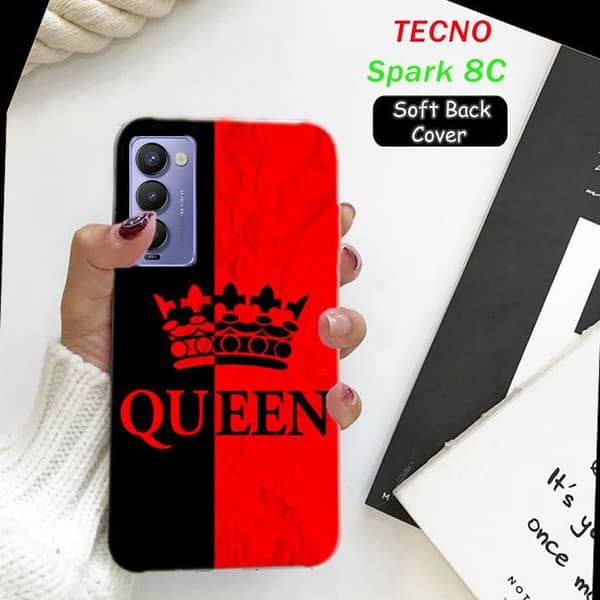 Tecno Spark 8C Back Cover - Queen Design Soft Silicone Case