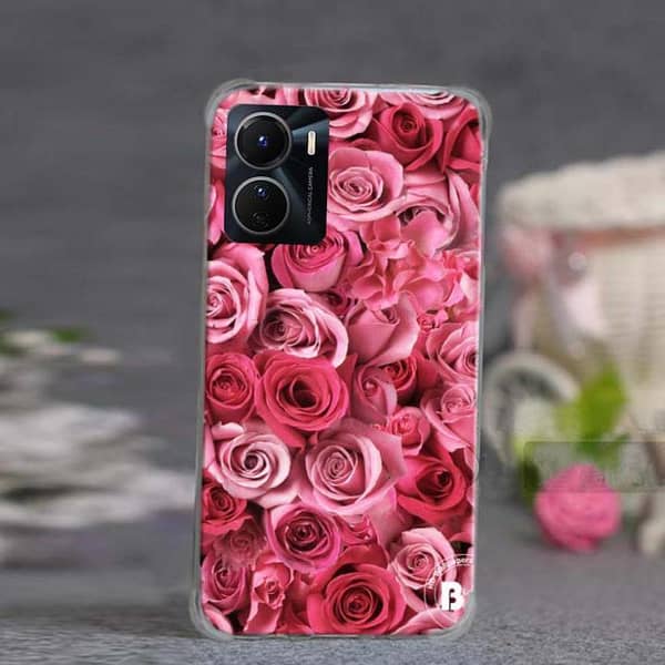 Vivo Y16 Back Cover – Red Rose Design, Soft Silicone