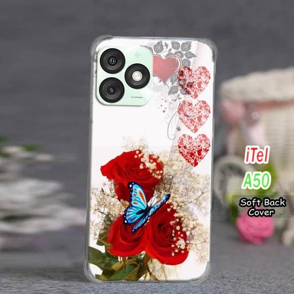 Itel A50 Floral Design Soft Silicone Back Cover