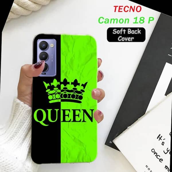 Tecno Camon 18P Back Cover - Queen Design Soft Silicone Case