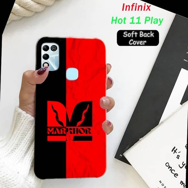 Infinix Hot 11 Play Back Cover with Markhor Design, Soft Silicone Case