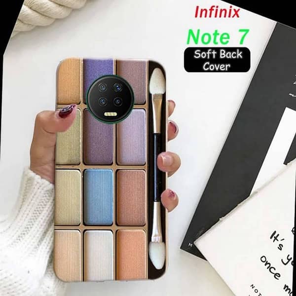 Infinix Note 7 Back Cover: Soft Silicone Case with Makeup Pattern