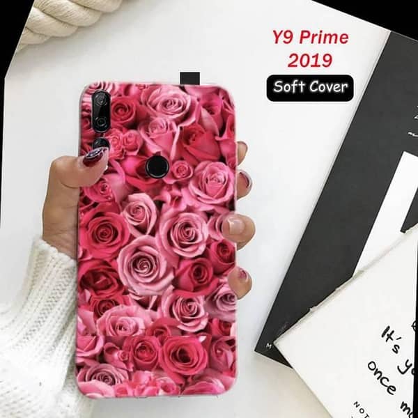 Huawei Y9 Prime 2019 Floral Design Soft Silicone Back Cover
