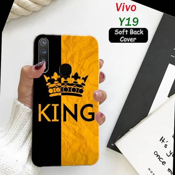 Vivo Y19 Back Cover - King Design Soft Silicone Case