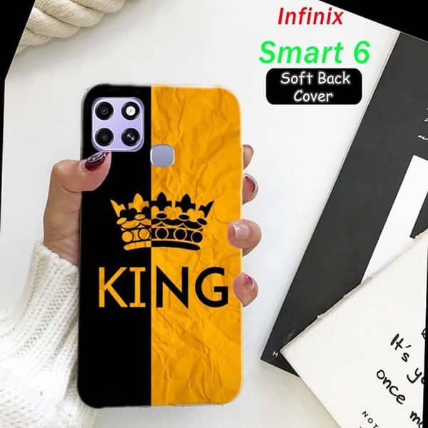 Infinix Smart 6 Back Cover - King Design Soft Silicone Case