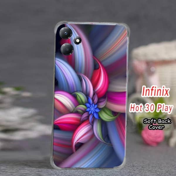 Infinix Hot 30 Play Back Cover with Floral Soft Silicone Case