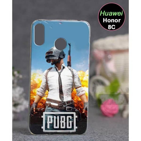 Huawei Honor 8C Back Cover with PUBG Design - Soft Silicone Case