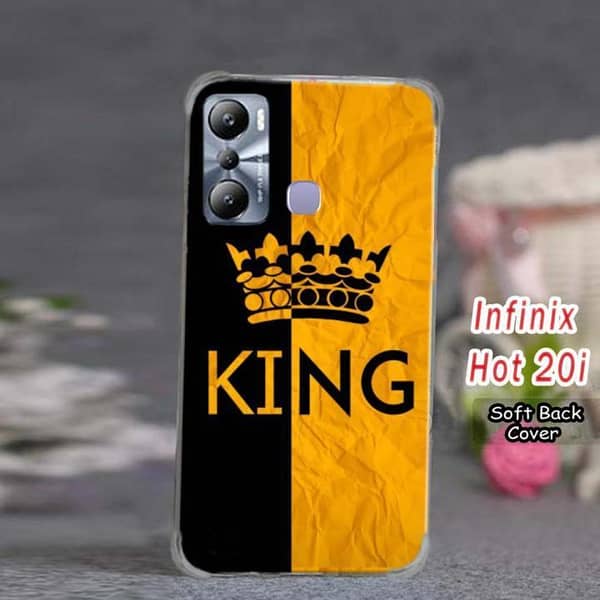 Infinix Hot 20i Back Cover by KING Design: Soft Silicone Case