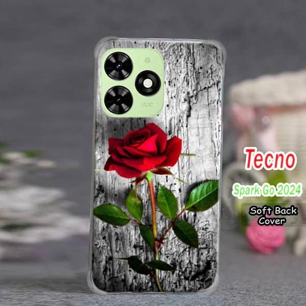 Tecno Spark Go 2024 Back Cover - Rose Design Soft Silicone Case