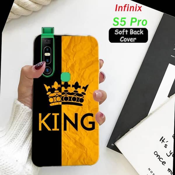 Infinix S5 Pro Back Cover - King Design Soft Silicone Case