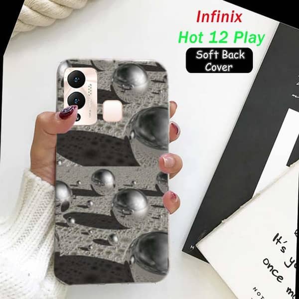 Infinix Hot 12 Play Back Cover with Soft Silicone and Balls Design