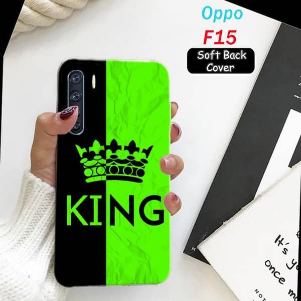 Oppo F15 Back Cover by King Design: Soft Silicone Case