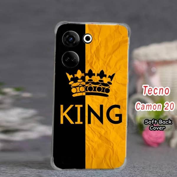 Tecno Camon 20 Back Cover – King Design Soft Silicone Case
