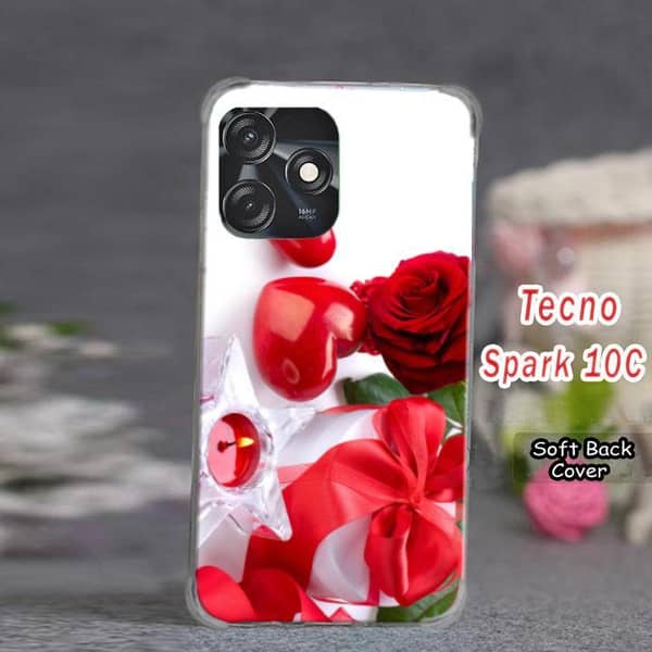 Tecno Spark 10C Back Cover: Love Design Soft Silicone Case