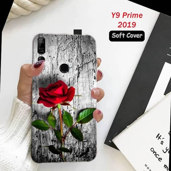 Huawei Y9 Prime 2019 Back Cover – Rose Design Soft Silicone Case