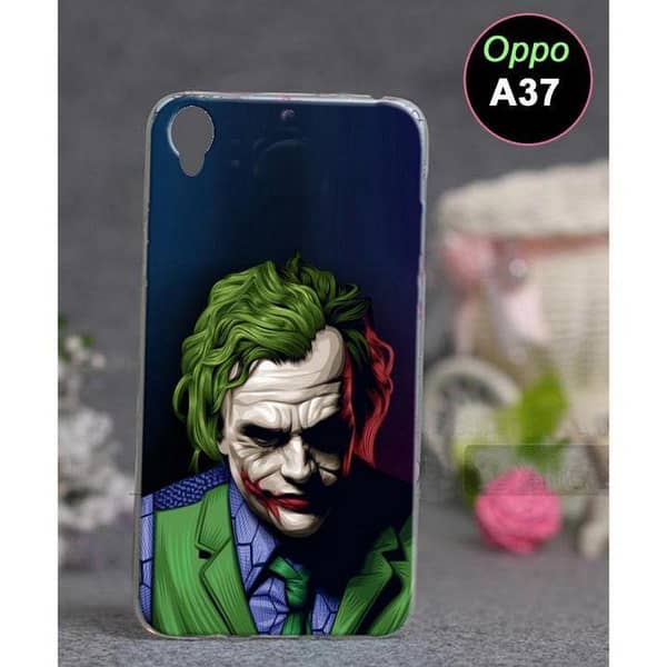 Oppo A37 Back Cover in Soft Silicone with Joker Design