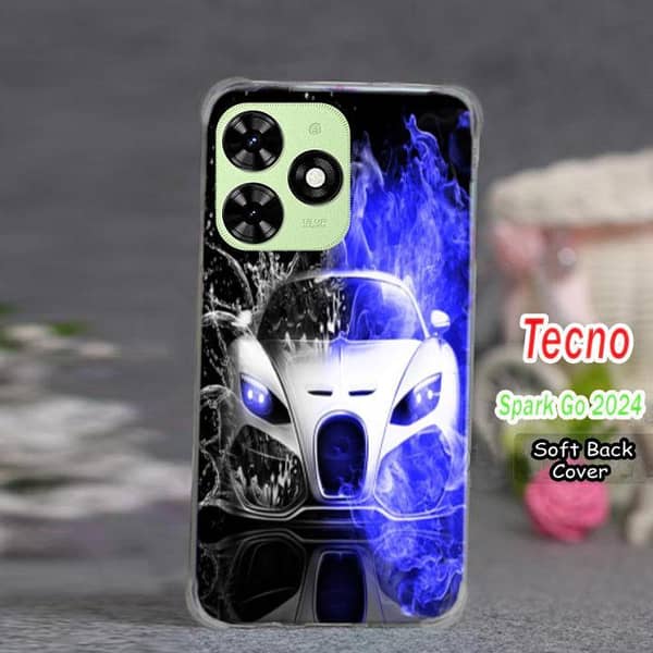 Tecno Spark Go 2024 Back Cover — Car Design Soft Silicone Case
