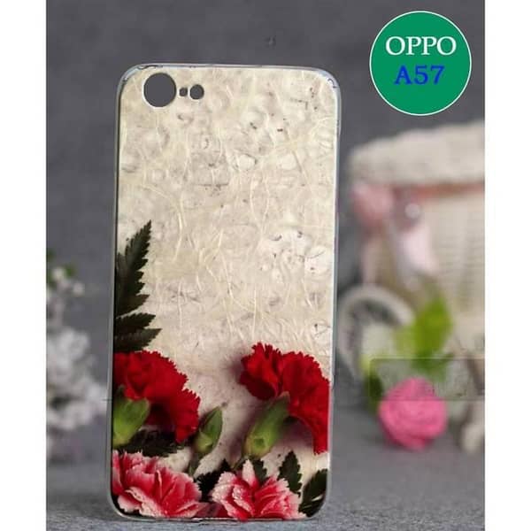 Oppo A57 Floral Design Soft Silicone Back Cover