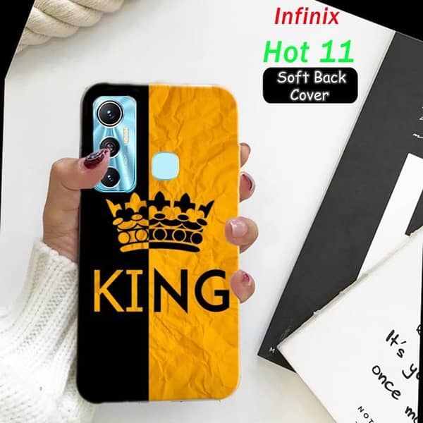 Infinix Hot 11 Back Cover - King Design Soft Silicone Case