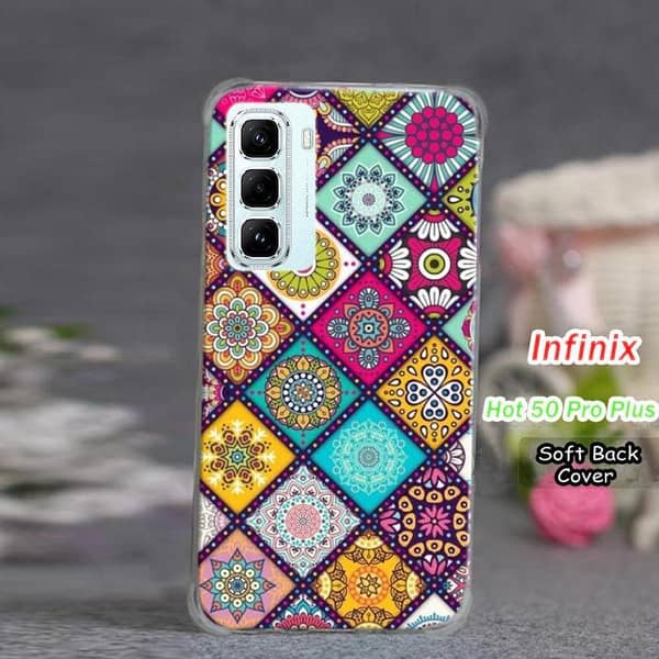 Infinix Hot 50 Pro Plus Back Cover – Floral Art Design Silicone Case