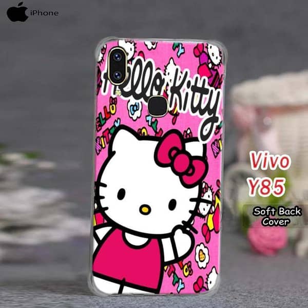 Vivo Y85 Back Cover with Kitty Design - Soft Silicone Case