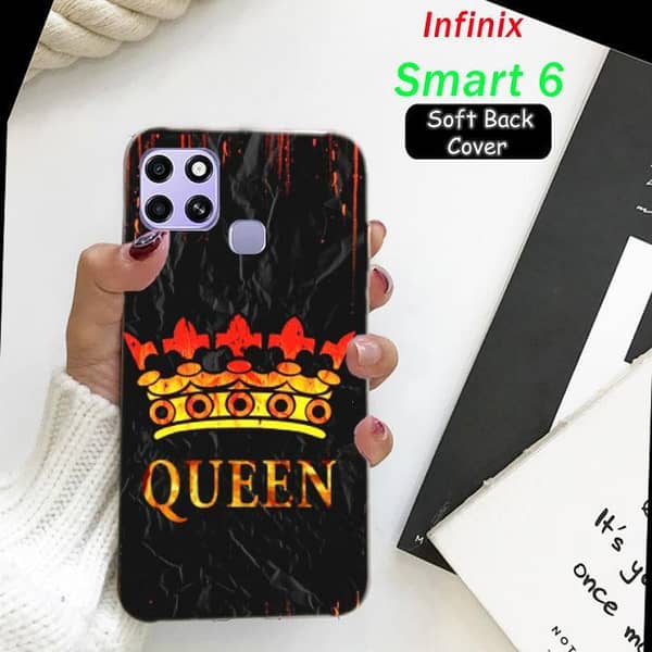 Infinix Smart 6 Soft Silicone Back Cover with Girls Design