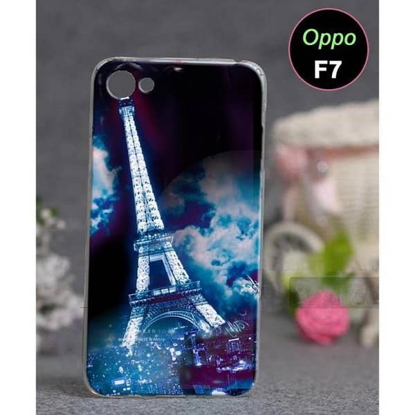 Oppo F7 Back Cover - Eiffel Tower Design Soft Silicone Case