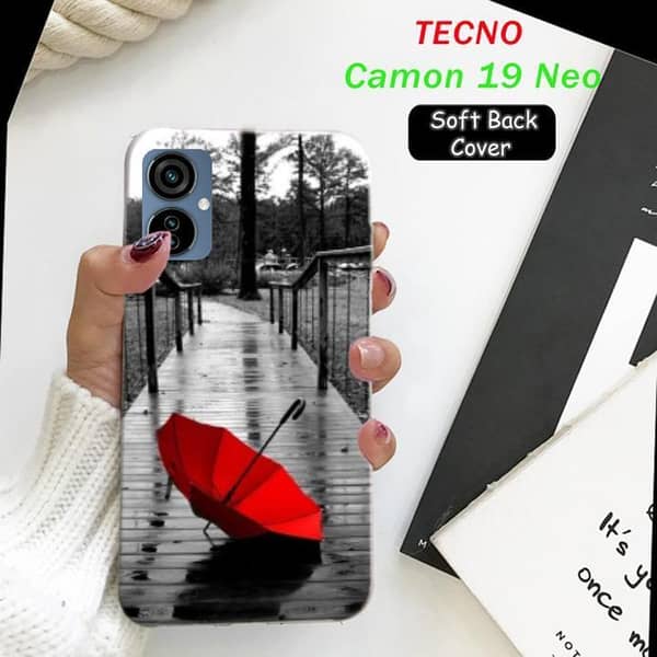 Tecno Camon 19 Neo Back Cover - Rose Design Soft Silicone Case