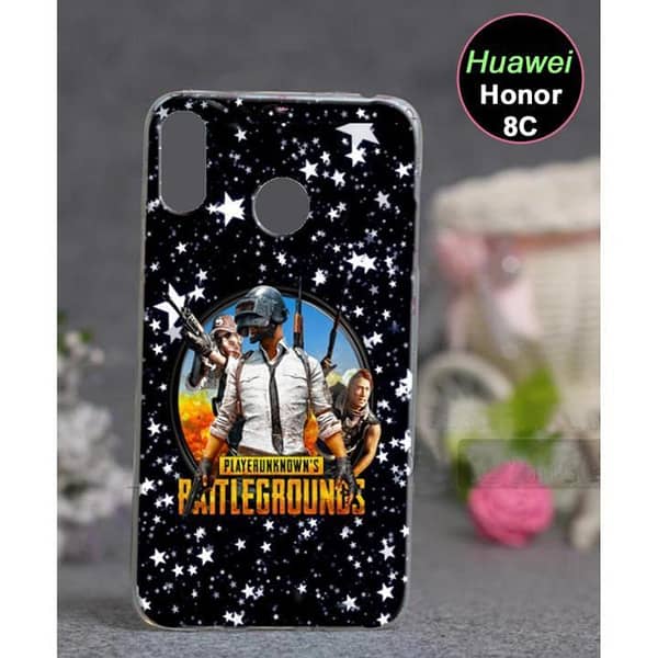 Huawei Honor 8C Back Cover with PUBG Star Design – Soft Silicone Case