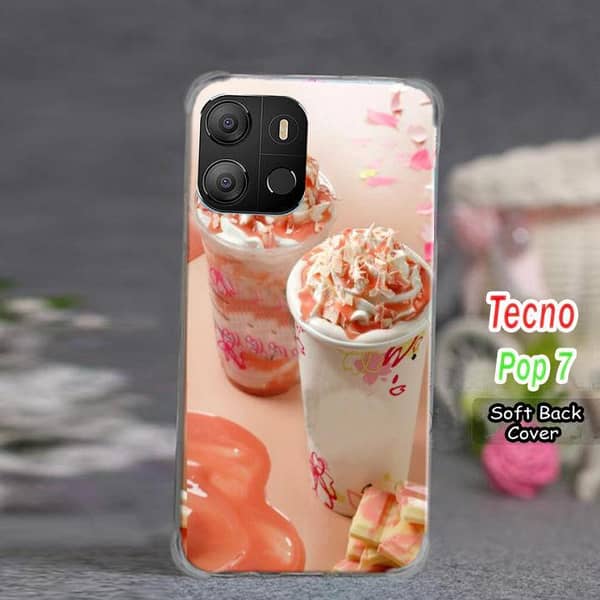 Tecno Pop 7 Back Cover: Ice Cream Design Soft Silicone Case