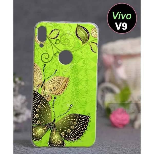 Vivo V9 Back Cover — Butterfly Design Soft Silicone Case