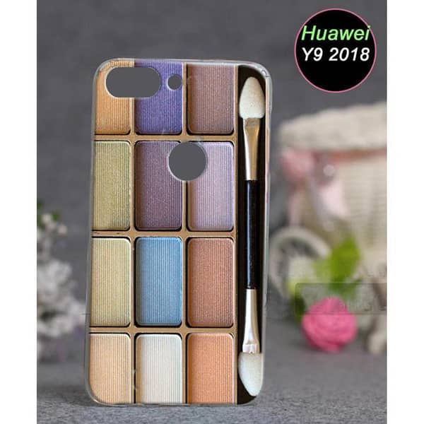 Huawei Y9 2018 Back Cover - Soft Silicone Case with Makeup Print