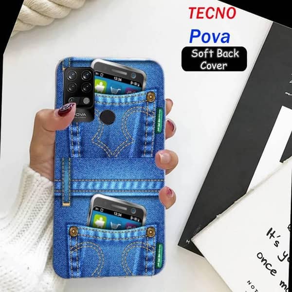Tecno Pova Print Design Soft Silicone Back Cover