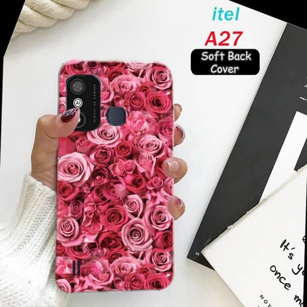 Itel A27 Floral Design Soft Silicone Back Cover