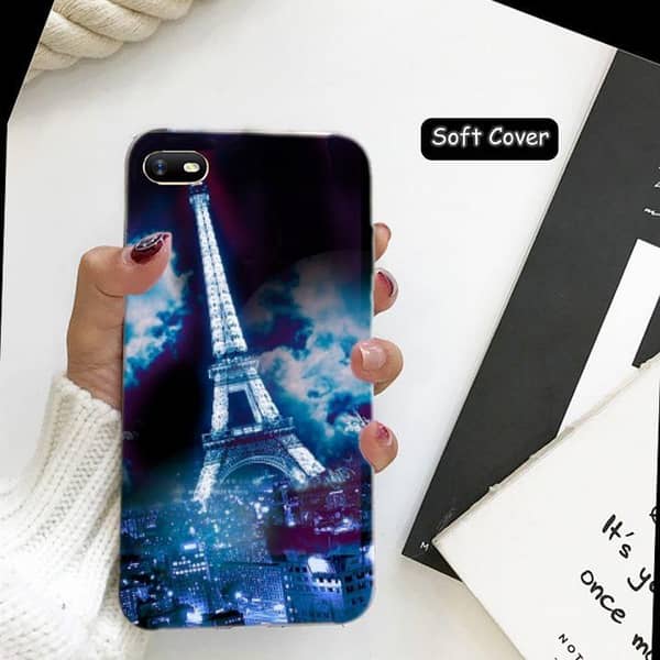 Oppo A1K Soft Silicone Back Cover with Eiffel Tower Design